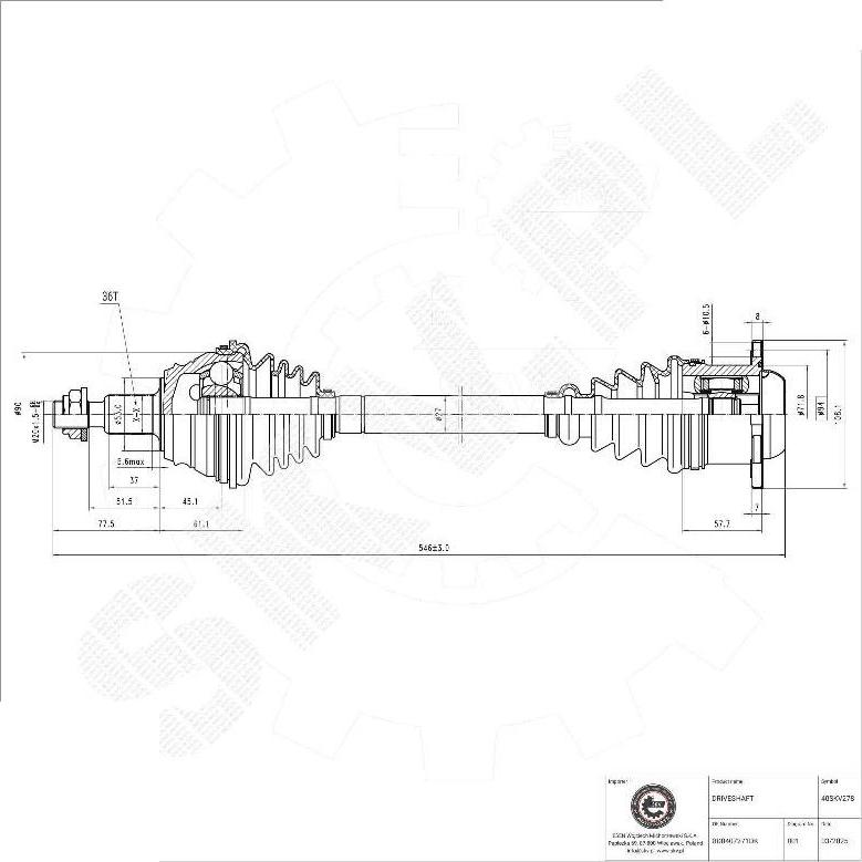 Esen SKV 40SKV278 - Albero motore / Semiasse www.autoricambi360.it