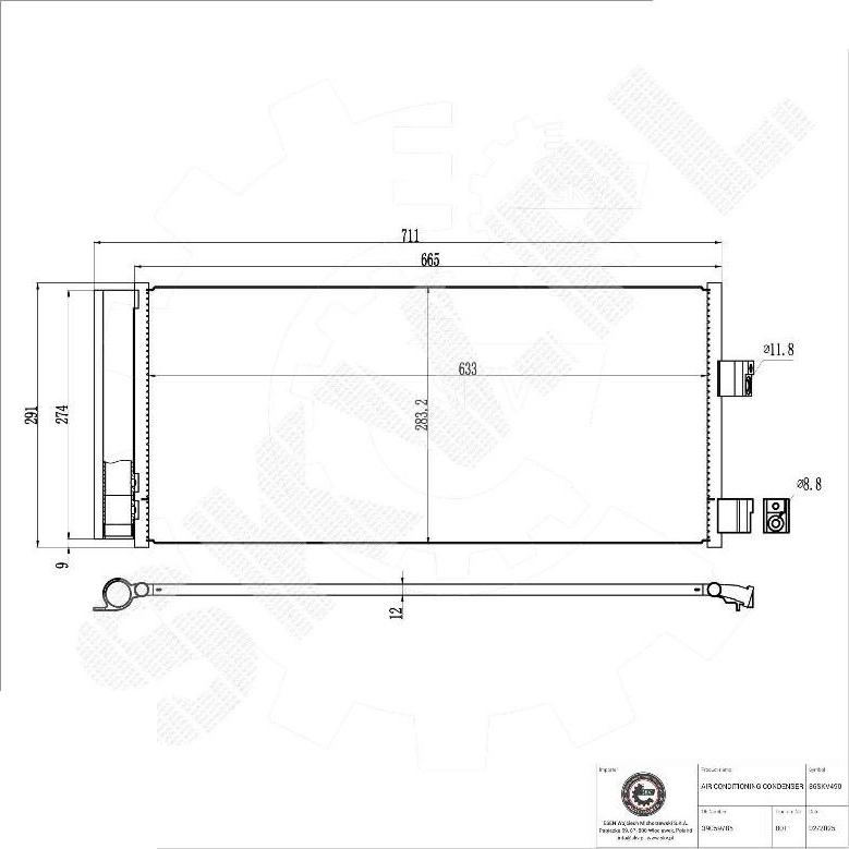 Esen SKV 86SKV490 - Condensatore, Climatizzatore www.autoricambi360.it