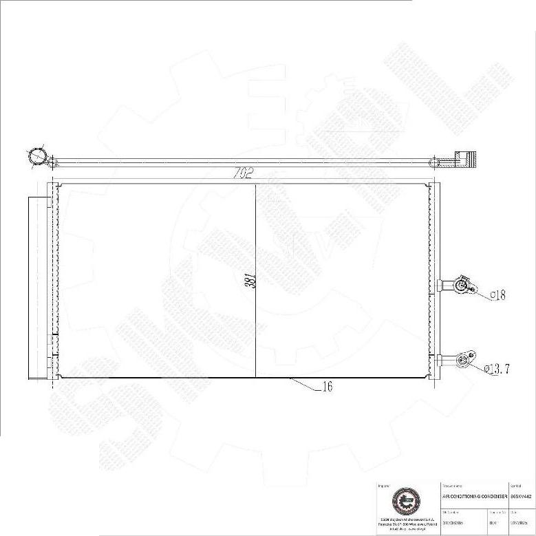 Esen SKV 86SKV442 - Condensatore, Climatizzatore www.autoricambi360.it