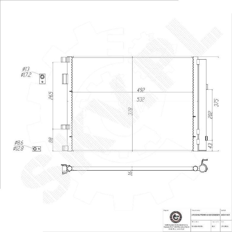 Esen SKV 86SKV401 - Condensatore, Climatizzatore www.autoricambi360.it
