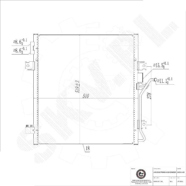 Esen SKV 86SKV408 - Condensatore, Climatizzatore www.autoricambi360.it