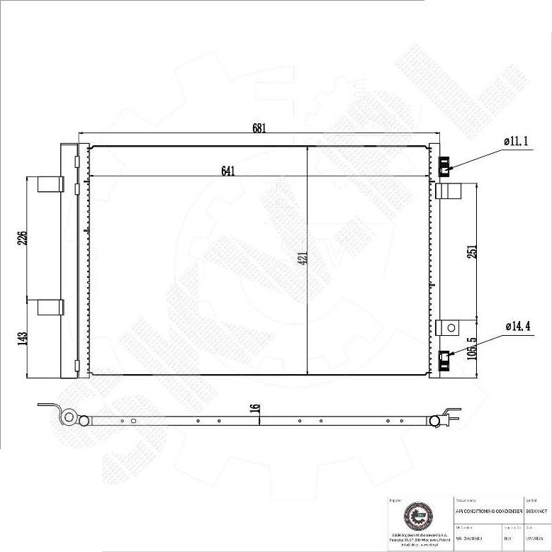 Esen SKV 86SKV407 - Condensatore, Climatizzatore www.autoricambi360.it