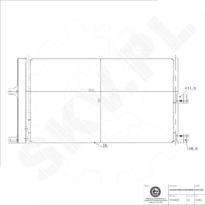 Esen SKV 86SKV538 - Condensatore, Climatizzatore www.autoricambi360.it