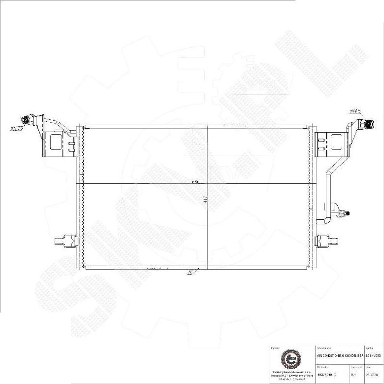 Esen SKV 86SKV533 - Condensatore, Climatizzatore www.autoricambi360.it
