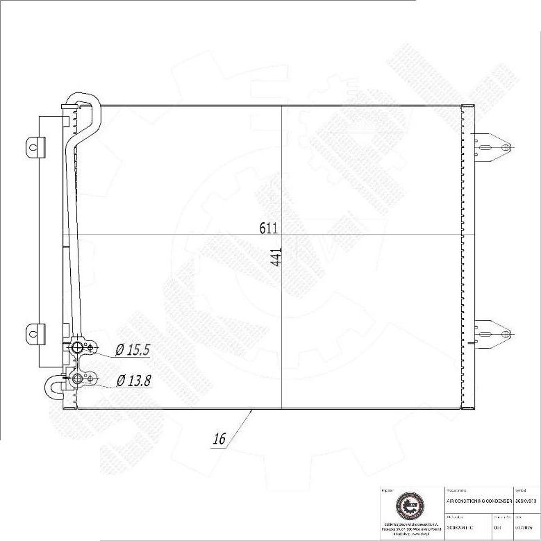 Esen SKV 86SKV013 - Condensatore, Climatizzatore www.autoricambi360.it