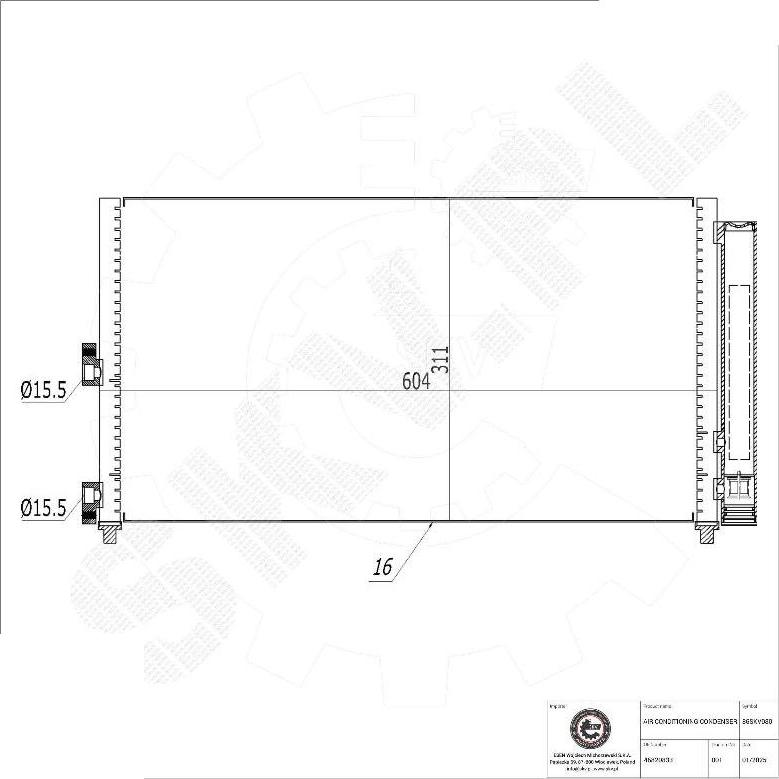 Esen SKV 86SKV080 - Condensatore, Climatizzatore www.autoricambi360.it