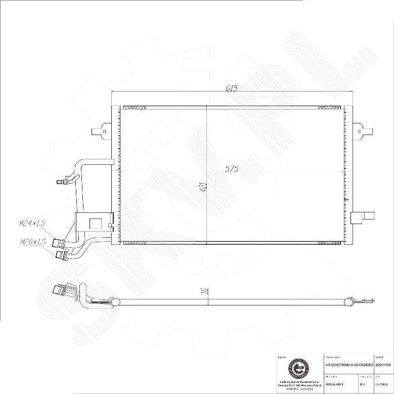 Esen SKV 86SKV199 - Condensatore, Climatizzatore www.autoricambi360.it