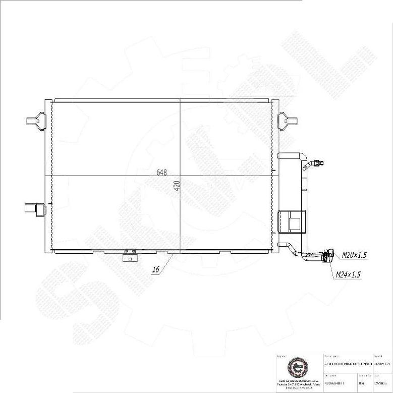 Esen SKV 86SKV169 - Condensatore, Climatizzatore www.autoricambi360.it