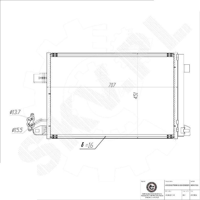 Esen SKV 86SKV124 - Condensatore, Climatizzatore www.autoricambi360.it