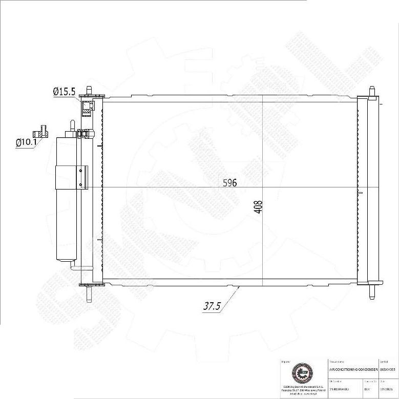 Esen SKV 86SKV391 - Condensatore, Climatizzatore www.autoricambi360.it