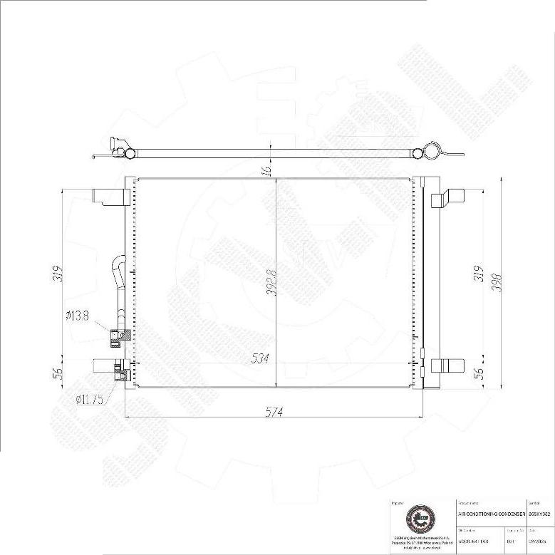 Esen SKV 86SKV382 - Condensatore, Climatizzatore www.autoricambi360.it