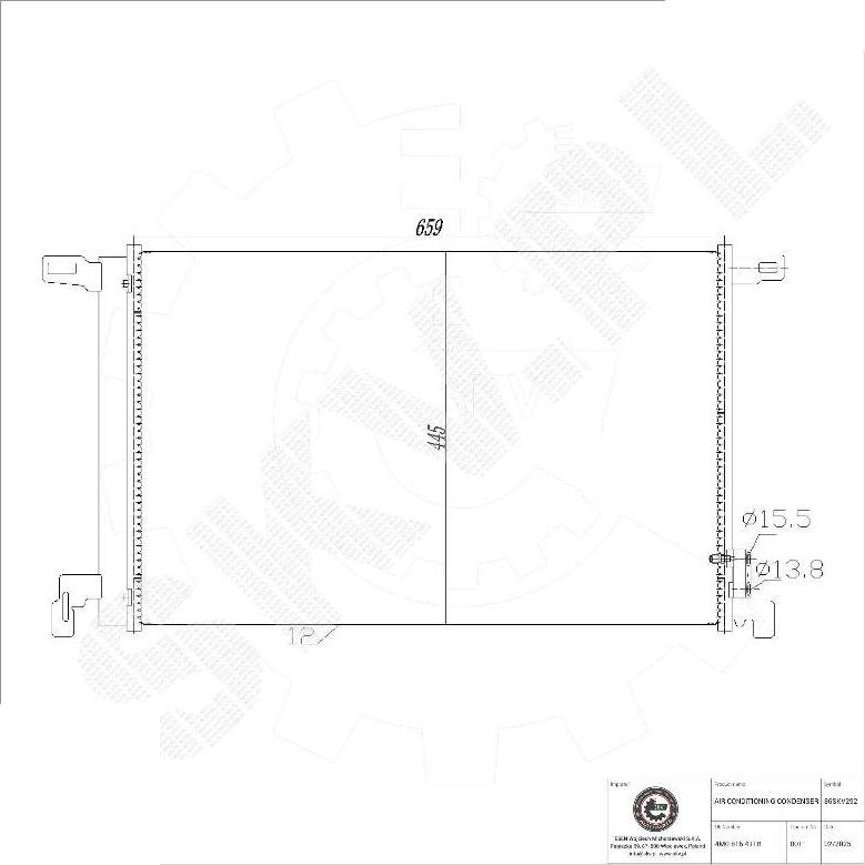 Esen SKV 86SKV292 - Condensatore, Climatizzatore www.autoricambi360.it