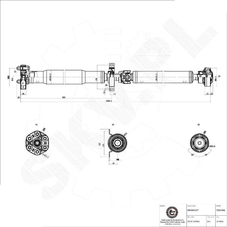 Esen SKV 76SKV046 - Albero motore / Semiasse www.autoricambi360.it