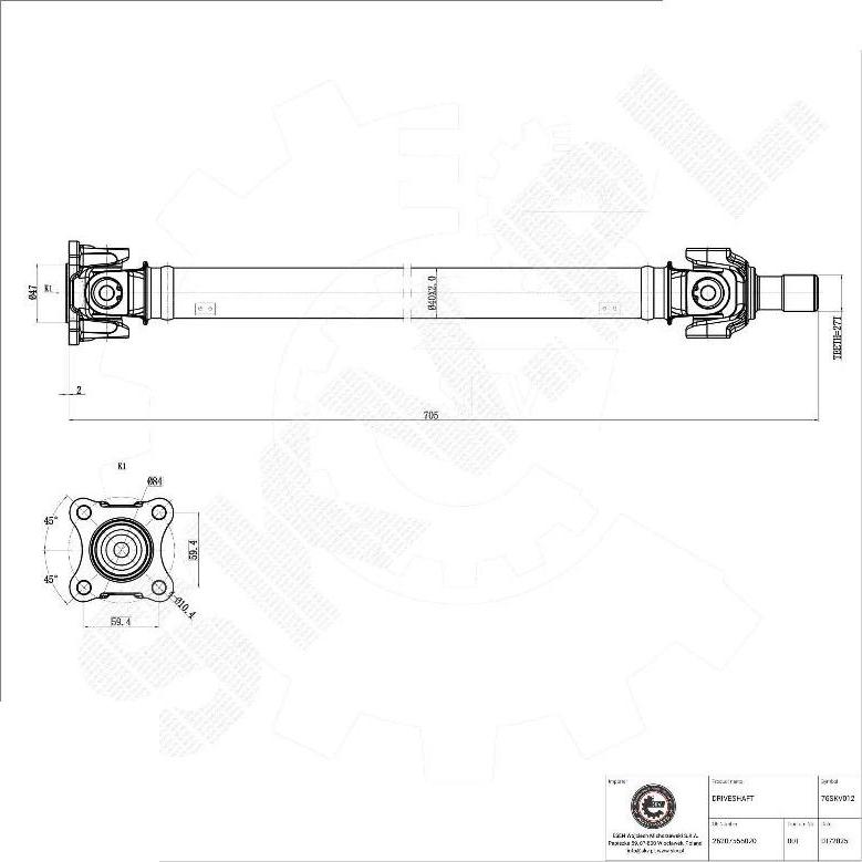 Esen SKV 76SKV012 - Albero motore / Semiasse www.autoricambi360.it