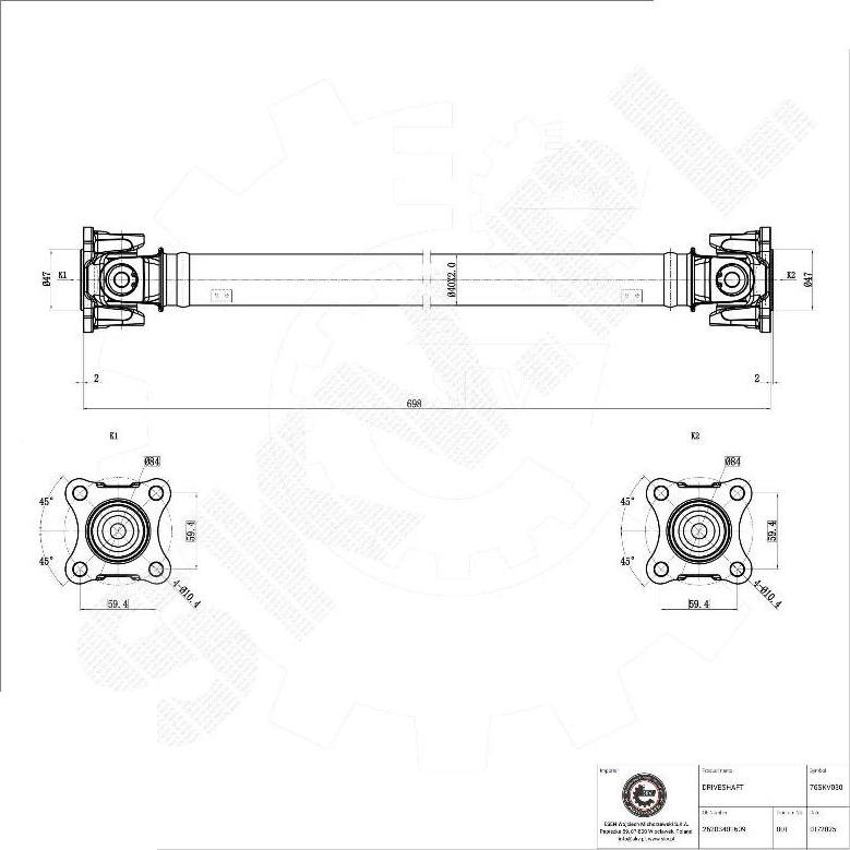 Esen SKV 76SKV030 - Albero motore / Semiasse www.autoricambi360.it