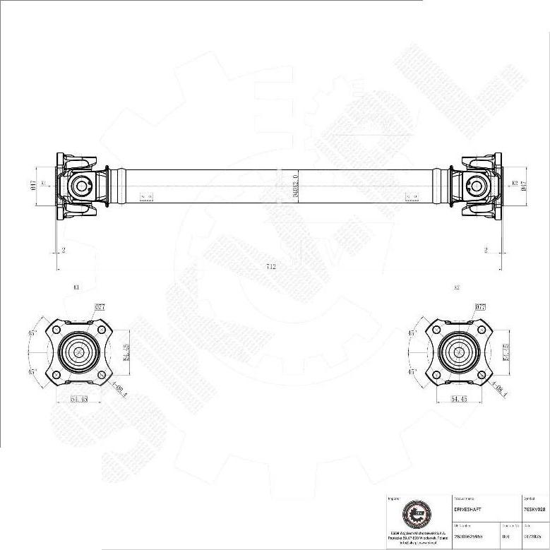 Esen SKV 76SKV028 - Albero motore / Semiasse www.autoricambi360.it