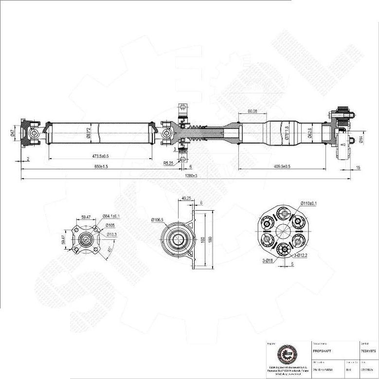 Esen SKV 76SKV075 - Albero motore / Semiasse www.autoricambi360.it