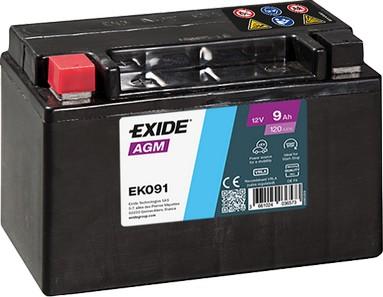 Exide EK091 - Batteria avviamento www.autoricambi360.it