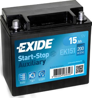 Exide EK151 - Batteria avviamento www.autoricambi360.it