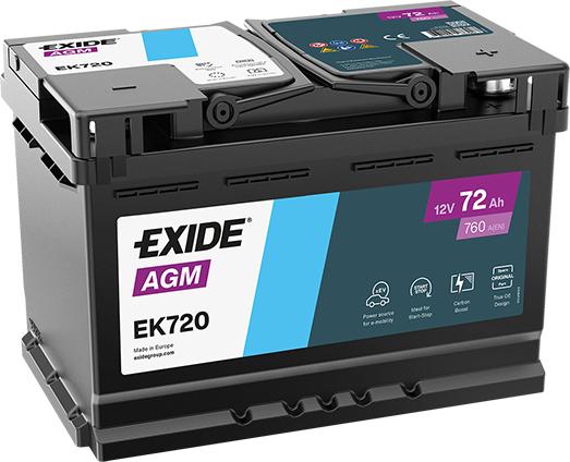 Exide EK720 - Batteria avviamento www.autoricambi360.it