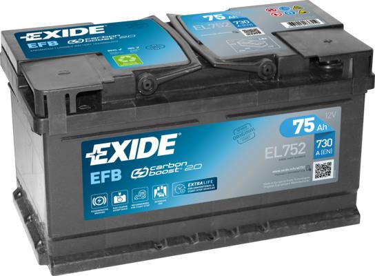 Exide EL752 - Batteria avviamento www.autoricambi360.it