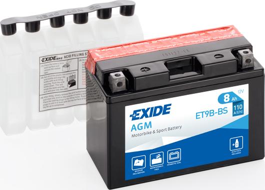 Exide ET9B-BS - Batteria avviamento www.autoricambi360.it