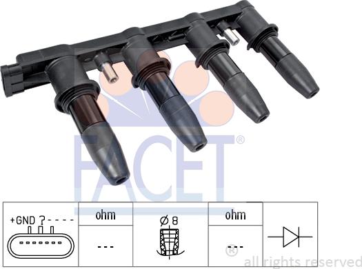 FACET 9.6445 - Bobina d'accensione www.autoricambi360.it