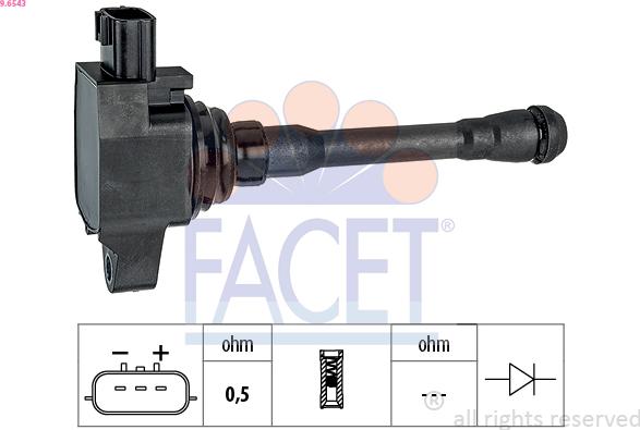 FACET 9.6543 - Bobina d'accensione www.autoricambi360.it