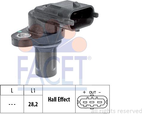 FACET 9.0695 - Sensore, Posizione albero a camme www.autoricambi360.it