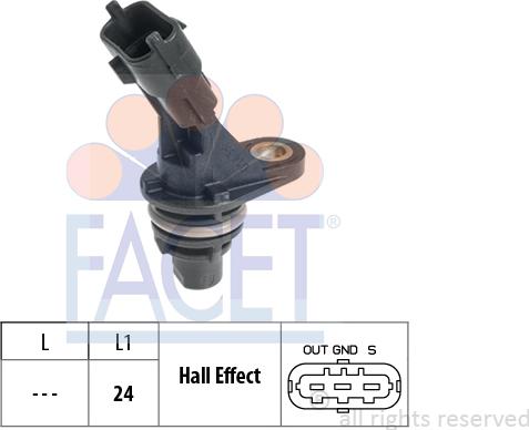 FACET 9.0815 - Sensore, Posizione albero a camme www.autoricambi360.it