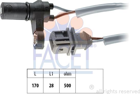FACET 9.0392 - Sensore n° giri, Cambio automatico www.autoricambi360.it
