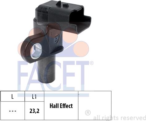 FACET 9.0332 - Sensore, Posizione albero a camme www.autoricambi360.it