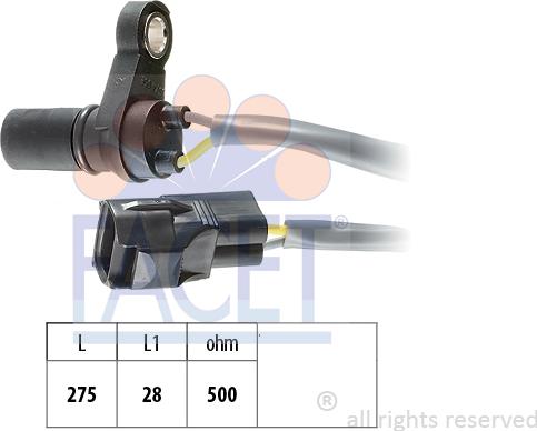 FACET 9.0374 - Sensore n° giri, Cambio automatico www.autoricambi360.it
