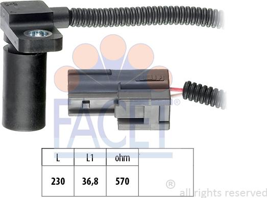 FACET 9.0233 - Sensore n° giri, Cambio automatico www.autoricambi360.it