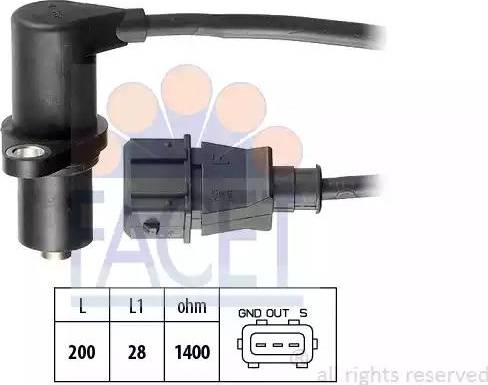 FACET 9.0227 - Sensore, Posizione albero a camme www.autoricambi360.it