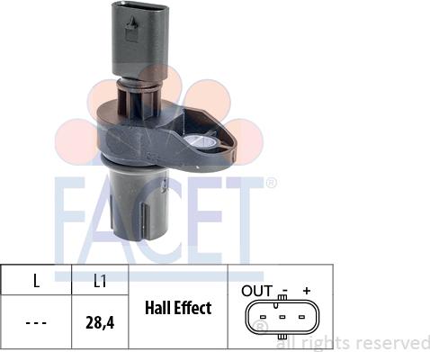 FACET 9.0757 - Sensore, Posizione albero a camme www.autoricambi360.it