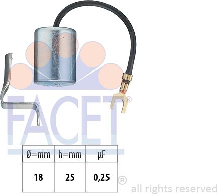 FACET 0.0617 - Condensatore, Impianto d'accensione www.autoricambi360.it