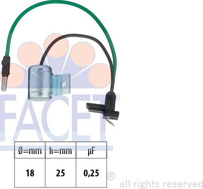 FACET 0.0627 - Condensatore, Impianto d'accensione www.autoricambi360.it