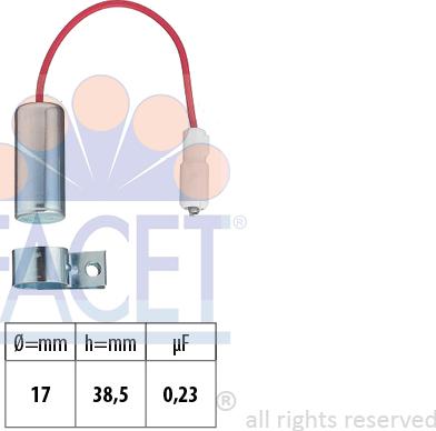 FACET 0.0339 - Condensatore, Impianto d'accensione www.autoricambi360.it