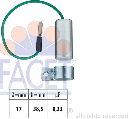 FACET 0.0334 - Condensatore, Impianto d'accensione www.autoricambi360.it