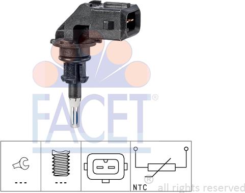 FACET 10.4038 - Sensore, Temperatura aria aspirata www.autoricambi360.it