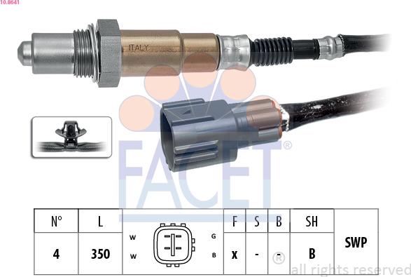 FACET 10.8641 - Sonda lambda www.autoricambi360.it