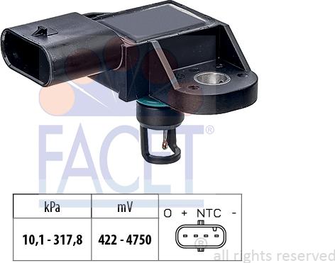 FACET 10.3412 - Sensore pressione aria, Aggiustaggio altimetrico www.autoricambi360.it