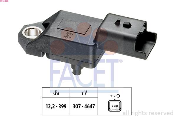 FACET 10.3426 - Sensore pressione aria, Aggiustaggio altimetrico www.autoricambi360.it
