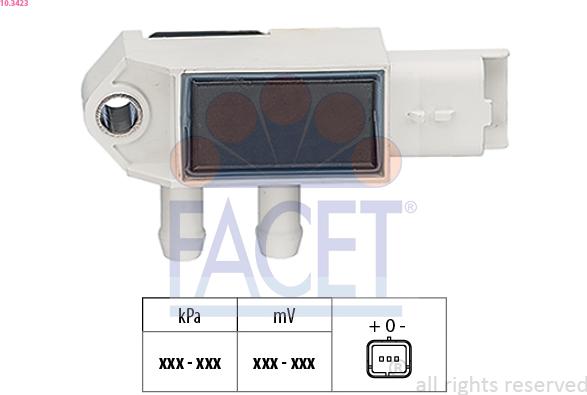 FACET 10.3423 - Sensore pressione aria, Aggiustaggio altimetrico www.autoricambi360.it