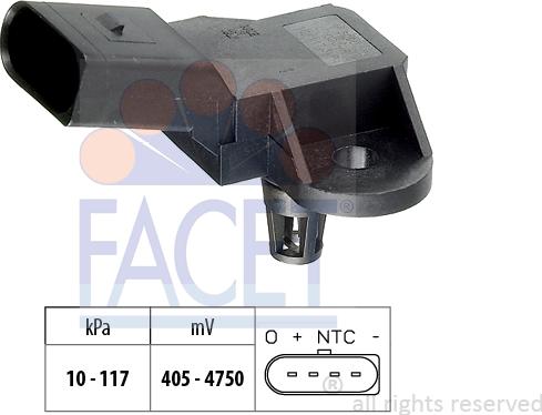 FACET 10.3090 - Sensore pressione aria, Aggiustaggio altimetrico www.autoricambi360.it