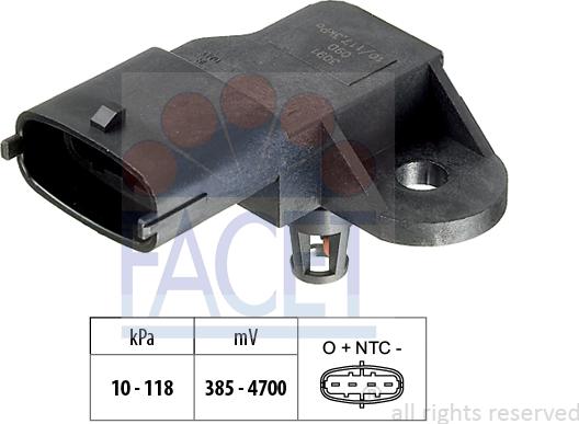 FACET 10.3091 - Sensore pressione aria, Aggiustaggio altimetrico www.autoricambi360.it