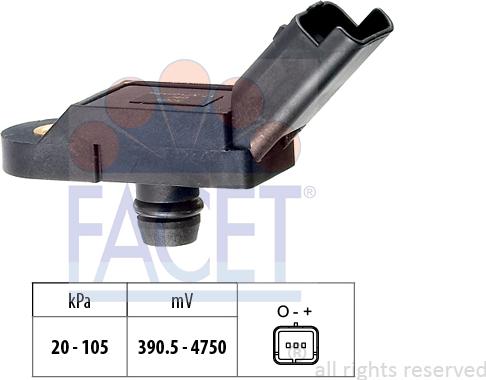 FACET 10.3005 - Sensore pressione aria, Aggiustaggio altimetrico www.autoricambi360.it