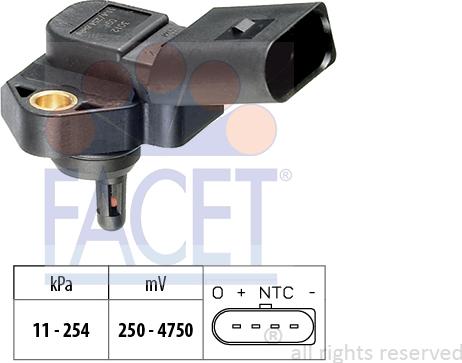FACET 10.3012 - Sensore pressione aria, Aggiustaggio altimetrico www.autoricambi360.it