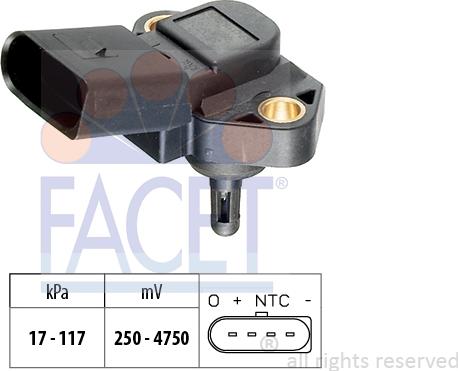 FACET 10.3071 - Sensore pressione aria, Aggiustaggio altimetrico www.autoricambi360.it